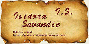 Isidora Savandić vizit kartica